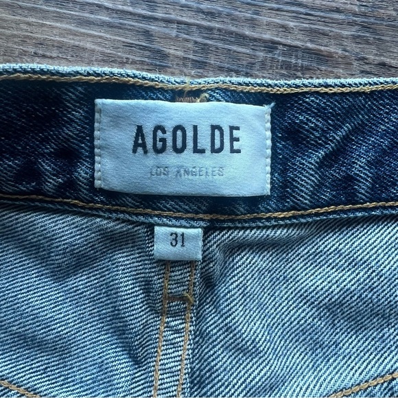 Agolde Womens Reese Blue Denim Cut Off Shorts Button Fly 100% Cotton Size 31 - Picture 7 of 10